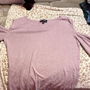 Pink Cold Shoulder Sweater